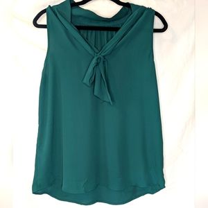 J.Crew Satin Sleeveless Blouse with Neck Tie, Size 2